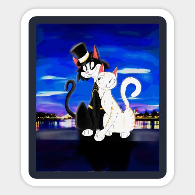 Victoria and Mr. Mistoffelees (CATS 2019) Sticker by madtownstudio3000